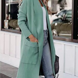 Stylish Mint Green Long Cardigan